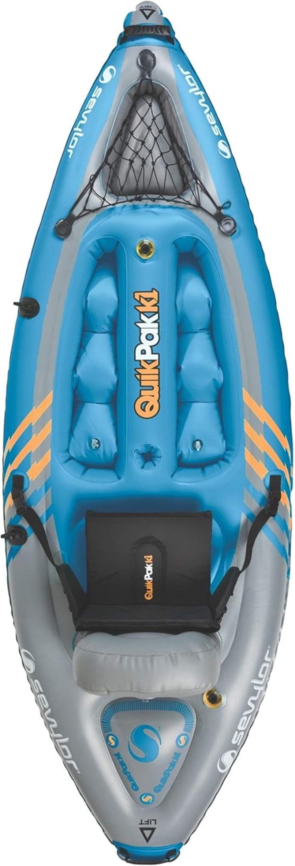 Sevylor QuickPak K1 1-Person Inflatable Kayak, Kayak Folds into Backpack with 5-Minute Setup, 21-Gauge PVC Construction; Hand Pump & Paddle Included - Image 4