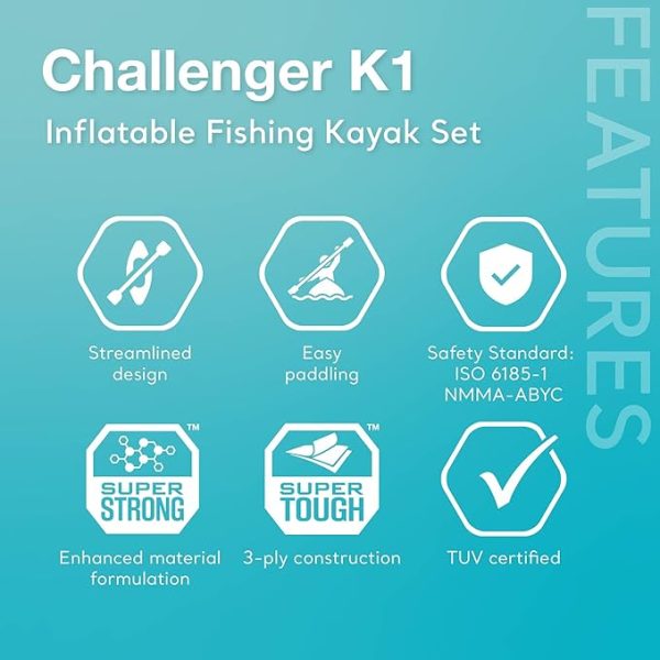 INTEX Challenger Inflatable Kayak Series: Includes Deluxe 86in Kayak Paddles and High-Output Pump – SuperStrong PVC – Adjustable Seat with Backrest – Removable Skeg – Cargo Storage Net - Image 4